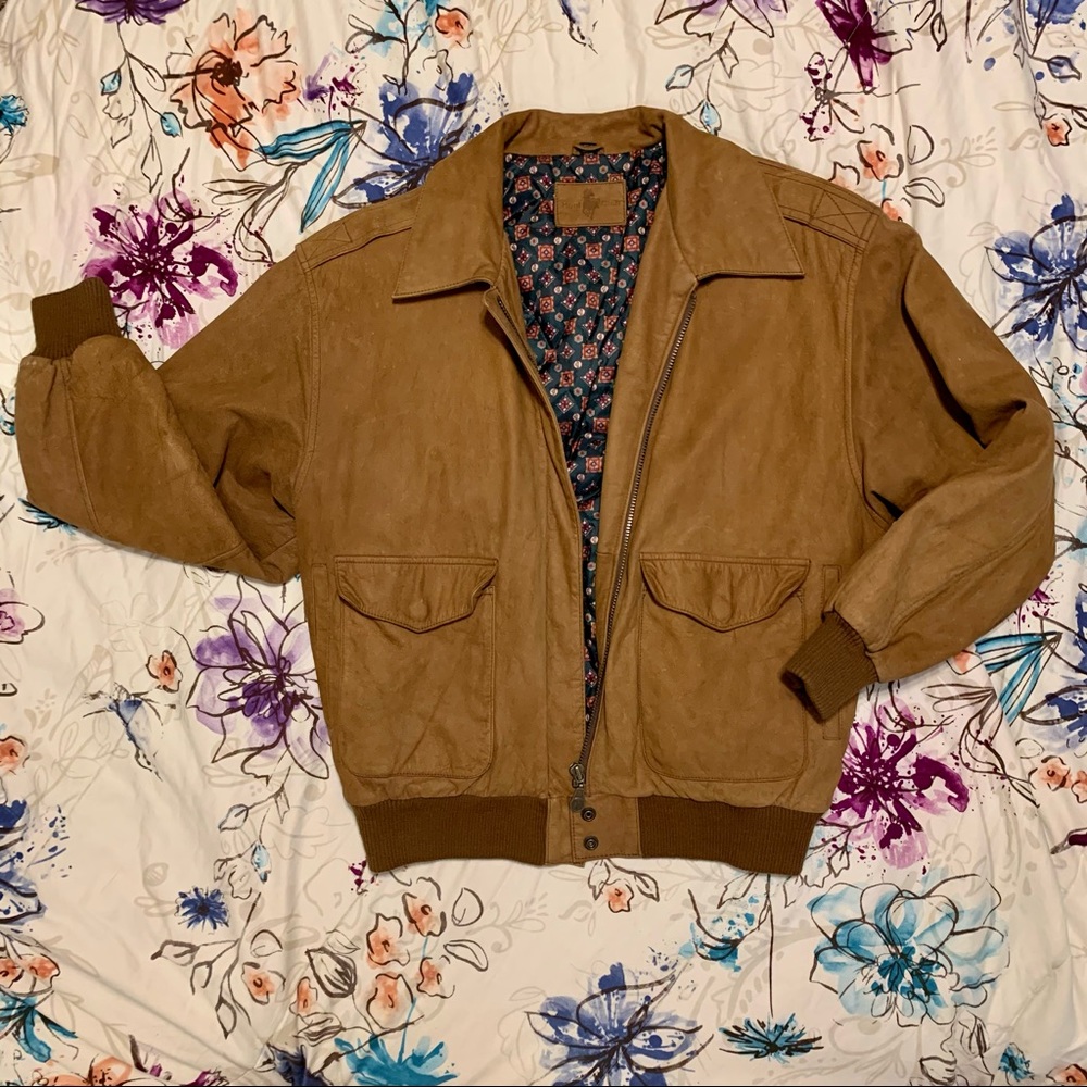 💛 Vintage Suede Leather Jacket Size M Men’s - EUC